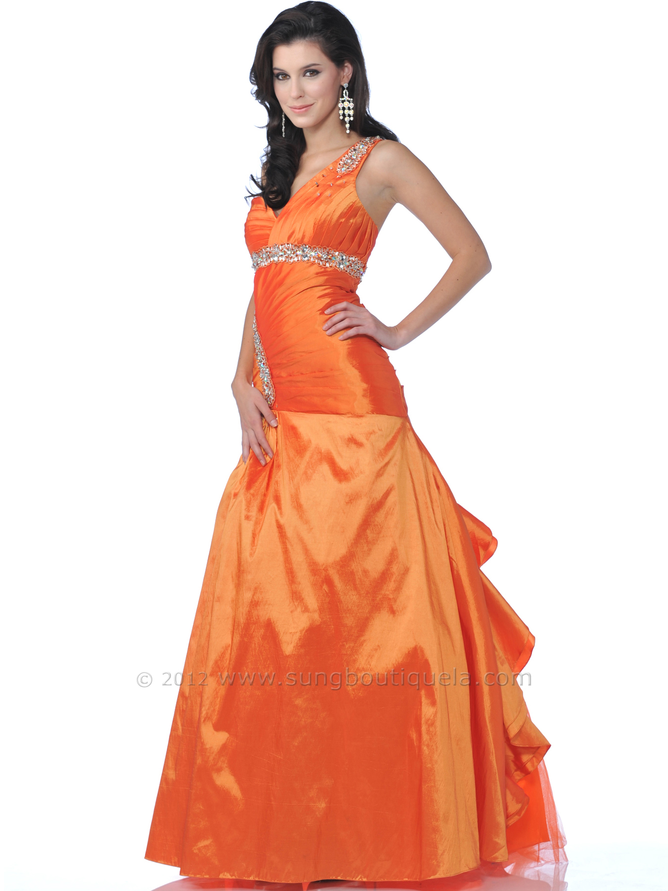 orange graduation dresses