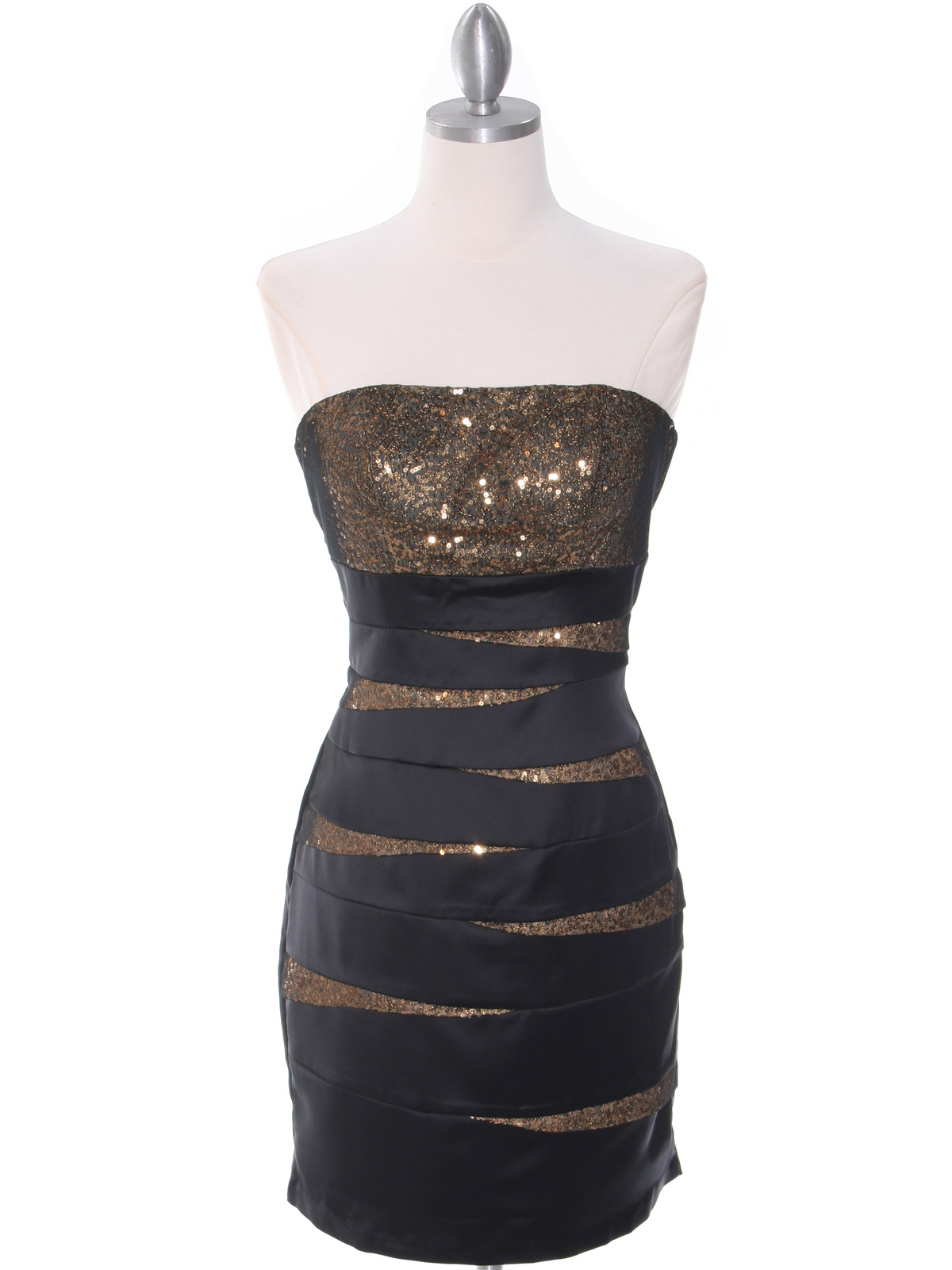 gold black party dress