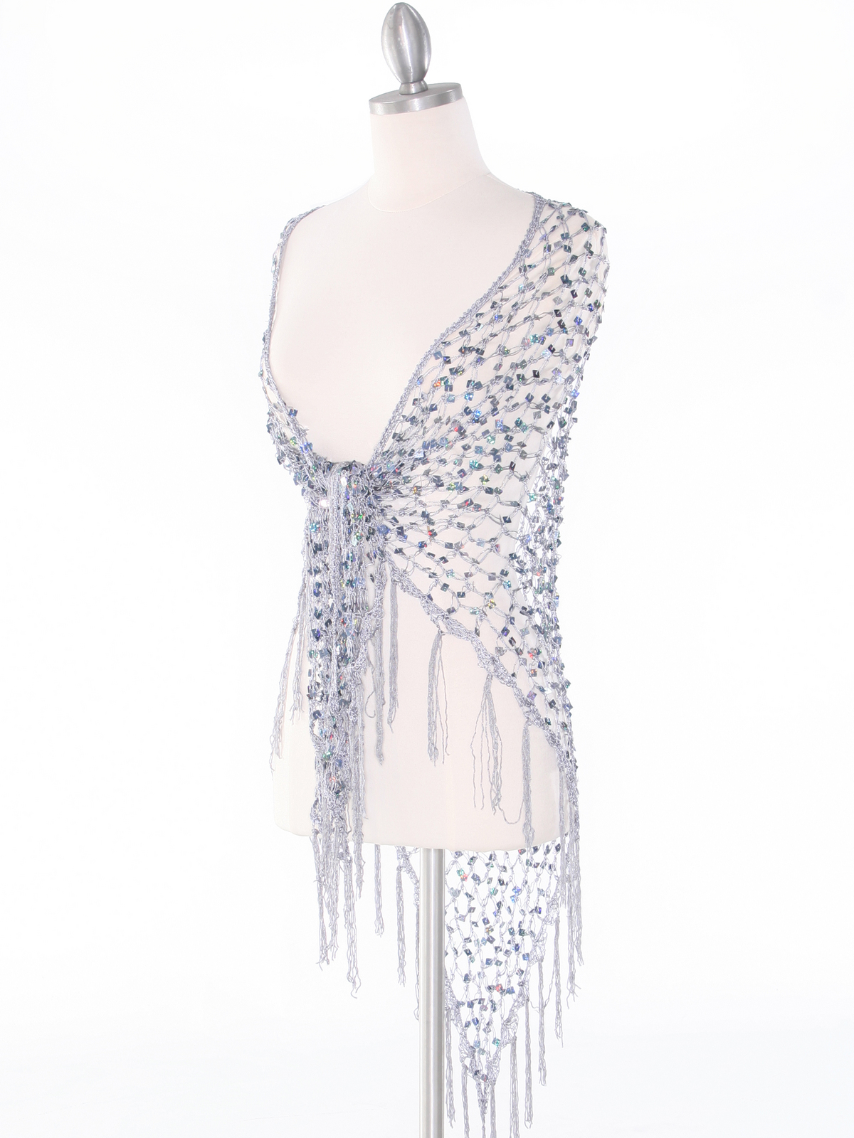 silver sequin shawl