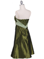 0112S Green Strapless Taffeta Cocktail Dress - Green, Back View Thumbnail