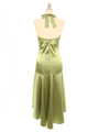 011 Green Halter Cocktail Dress - Green, Back View Thumbnail