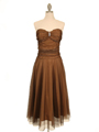 012 Strapless Brown Evening Dress - Brown, Front View Thumbnail