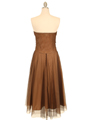 012 Strapless Brown Evening Dress - Brown, Back View Thumbnail