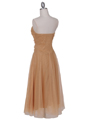 012A Strapless Gold Glitter Tea Length Dress - Gold, Back View Thumbnail