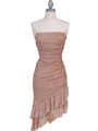 027 Gold Strapless Glitter Party Dress - Gold, Front View Thumbnail