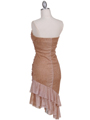 027 Gold Strapless Glitter Party Dress - Gold, Back View Thumbnail