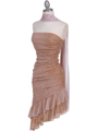 027 Gold Strapless Glitter Party Dress - Gold, Alt View Thumbnail