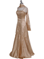 037 Gold Satin Evening Gown - Gold, Alt View Thumbnail