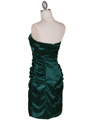 045 Green Strapless Satin Cocktail Dress - Green, Back View Thumbnail