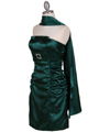 045 Green Strapless Satin Cocktail Dress - Green, Alt View Thumbnail