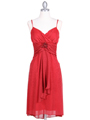059 Red Glitter Party Dress - Red, Front View Thumbnail