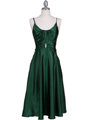 085 Green Charmeuse Tea Length Dress - Green, Front View Thumbnail