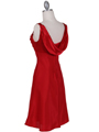 1021 Red Satin Top Cocktail Dress - Red, Back View Thumbnail