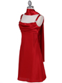 1021 Red Satin Top Cocktail Dress - Red, Alt View Thumbnail