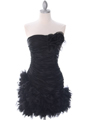 10622 Black Strapless Ruched Cocktail Dress - Black, Front View Thumbnail