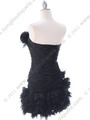 10622 Black Strapless Ruched Cocktail Dress - Black, Back View Thumbnail
