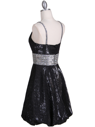 1093 Black Sequin Cocktail Dress - Black, Back View Medium