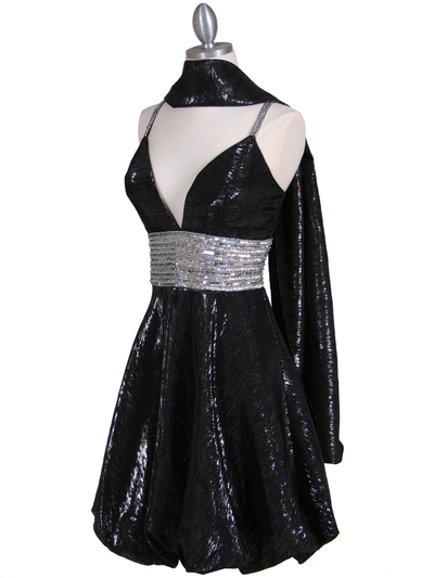 1093 Black Sequin Cocktail Dress - Black, Alt View Medium
