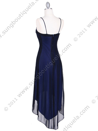 1134 Blue Cocktail Dress - Blue, Back View Medium