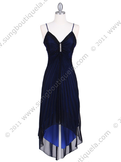 1134 Blue Cocktail Dress - Blue, Front View Medium