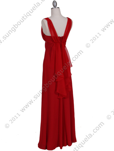 1146 Red Evening Dress - Red, Back View Medium