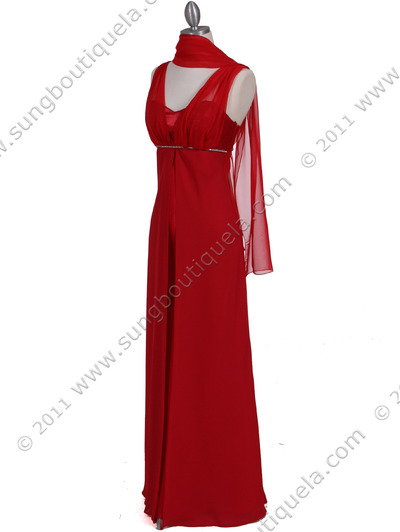 1146 Red Evening Dress - Red, Alt View Medium