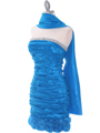 1335 Blue Taffeta Cocktail Dress - Blue, Alt View Thumbnail