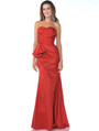 1357 Strapless Taffeta Evening Dress - Red, Front View Thumbnail