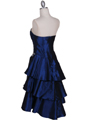 146 Royal Blue Taffeta Tier Cocktail Dress - Royal Blue, Back View Thumbnail