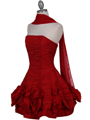 1509 Red Taffeta Cocktail Dress - Red, Alt View Thumbnail