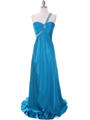 1622 Teal Beaded One Should Prom Evening Dress - Teal, Front View Thumbnail