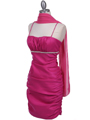 1646 Hot Pink Stretch Taffeta Pleated Cocktail Dress - Hot Pink, Alt View Thumbnail