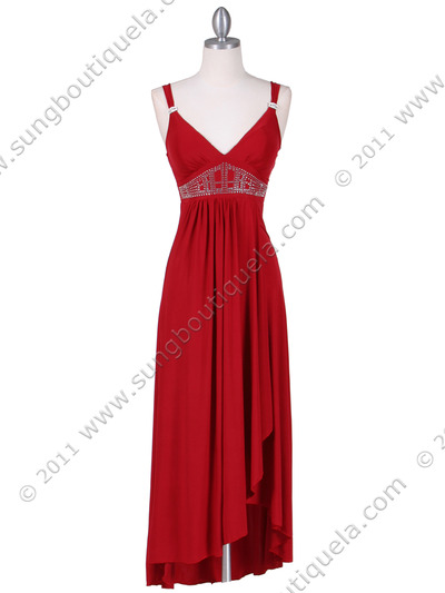 1813 Red Cocktail Dress - Red, Front View Medium