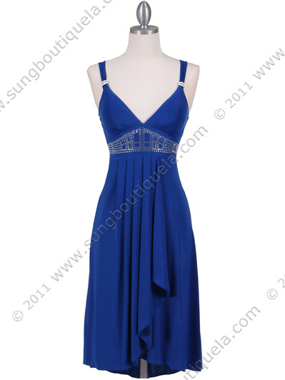 1813S Royal Blue Cocktail Dress - Royal Blue, Front View Medium