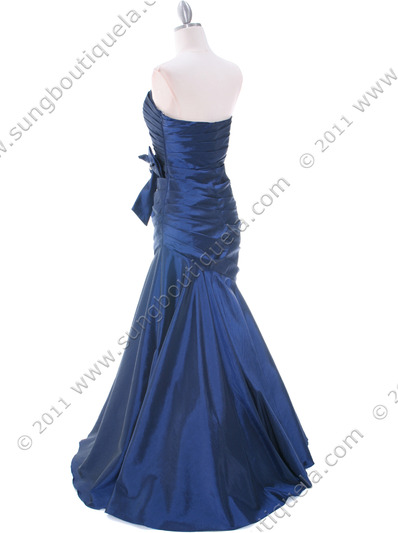 C1814 Blue Evening Dress - Blue, Back View Medium