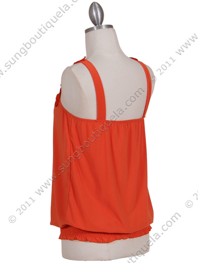 1854 Orange Sleeveless Top - Orange, Back View Medium