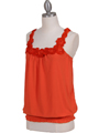 1854 Orange Sleeveless Top - Orange, Alt View Thumbnail