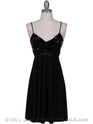 1937 Black Glitter Party Dress, Black