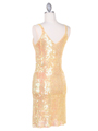 1939LL Lt. Yellow Sequins Party Dress - Light Yellow, Back View Thumbnail