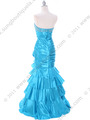 20114 Turquoise Beaded Prom Dress - Turquoise, Back View Thumbnail