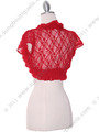 2017L Red Lace Short Sleeve Bolero - Red, Back View Thumbnail