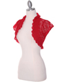 2017L Red Lace Short Sleeve Bolero - Red, Alt View Thumbnail
