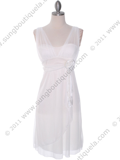 2020 Ivory Cocktail Dress - Ivory, Front View Medium