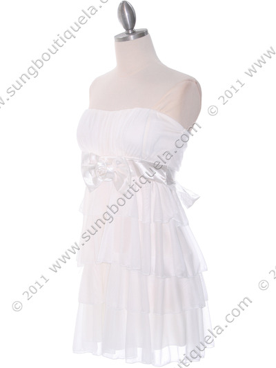 2066 Ivory Tiered Graduation Dress - Ivory, Alt View Medium