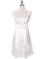 2089 Ivory Satin Graduation Dress - Ivory, Front View Thumbnail