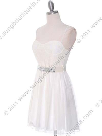 2101 Ivory Lace Cocktail Dress - Ivory, Alt View Medium