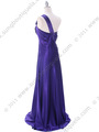 2123 Purple One Shoulder Evening Dress - Purple, Back View Thumbnail