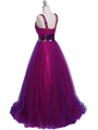 2128 Purple Hot Pink Sequin Lace Prom Dress - Purple Hot Pink, Back View Thumbnail
