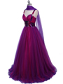 2128 Purple Hot Pink Sequin Lace Prom Dress - Purple Hot Pink, Alt View Thumbnail