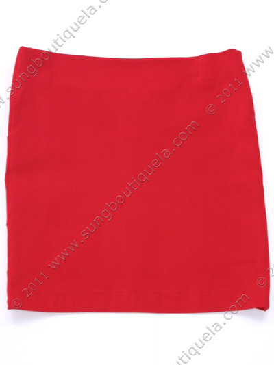 2769 Red Mini Skirt - Red, Back View Medium